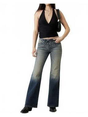 Pacsun Jade Low Rise Bootcut Jeans Lace-Up Dark Blue NWT Novia Size 31